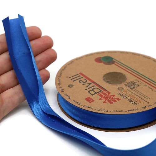 Image of Fold Satin Bias Tape - 99+ Colors - 3 /4 Inches Wide - 27 Yards - Fold Satin Binding Bias Ribbon Fabric Piping Bias Binding Tape for Sewing Clothing Navy Blue DIY BYS20