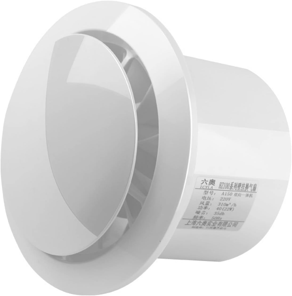 Ventilation Fan 4" 6" Exhaust Fan Duct Fan Garden Farm Field Window Airflow Pressurized Air Vent Duct Vent Extractor, White ventilating Fan(Color:6 inches with Remote Control)