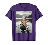 Weird Cat Selfie Boat Fishing Funny Cat Meme T-Shirt