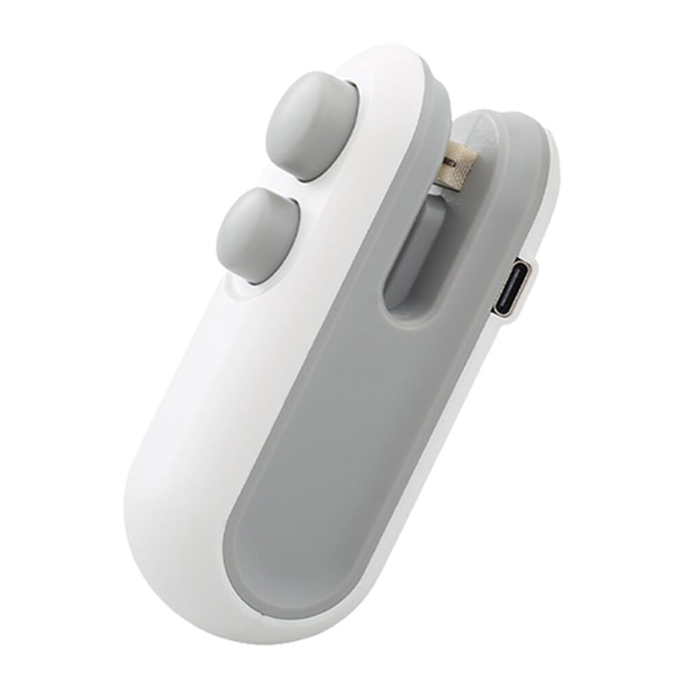 Mini Bag Sealer, Portable Bag Resealer for Chip Bags, Rechargeable 2 in 1 Bag Sealer Heat Seal with Cutter, Plastic Bag Sealer Machine for Snacks and Freshness Food Storage Type 1