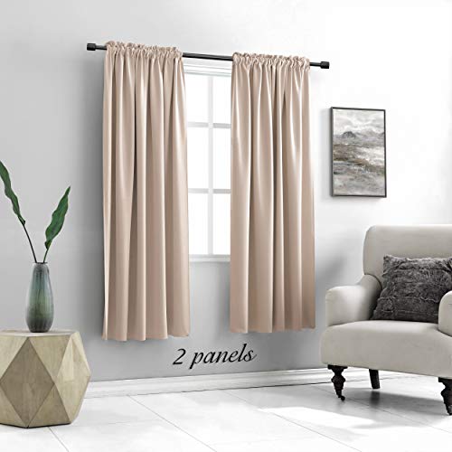 Image of Warm Taupe Room Darkening Thermal Insulated Curtains Drapes for Nursery ,Rod Pocket Blackout Curtains for Bedroom(2 Pieces,52 inches Wide by 63 inches Long)