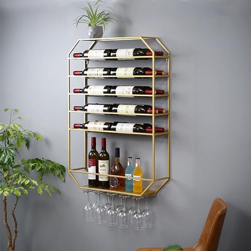 Soporte metálico para vino de pared, moderno y funcional miniatura 4