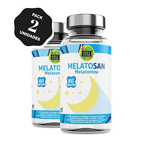 Mélatonine + Valériane + Passiflore + Mélisse - Relaxant naturel pour s'endormir - Plus d'énergie pendant la journée - Sans gluten et sans lactose - 120 Capsules - Aquisana