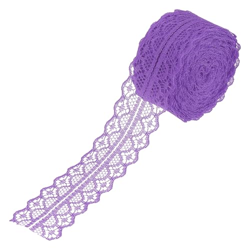 Cinta de encaje violeta floral de 1.2 pulgadas y 10 yardas para costura 2