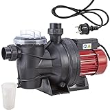 Arebos Bomba Depuradora para Piscina 15000l/h | Bomba de Agua | Bomba de filtro | 800W | sin mantenimiento, Negra