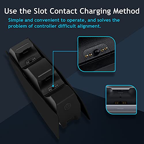 Mcbazel Dual-USB-Ladestation für PS5 Controller DualSense-Controller-Ladestation mit LED-Licht-Anzeigen/Schnellladung/Tri-Schutz - Schwarz - Image 6