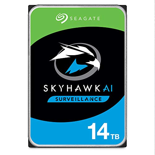 Seagate Skyhawk AI 14TB Surveillance Internal Hard Drive HDDâ€“3.5 Inch SATA 6Gb/s 256MB Cache with Drive Health Management + 3-Year Rescue Service (ST14000VE0008)