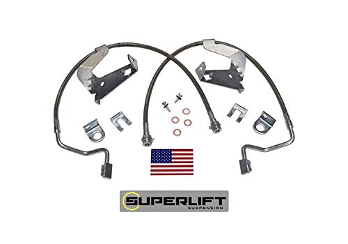 RealTruck SUPERLIFT SUSPENSION Brake Hose Kit for Ford F-250/F-350 | Front Bullet Proof Pair of Brake Hoses | 91540 | Fits 2008-2010 Ford F-250 / F-350 with 2-4" Lift Kit