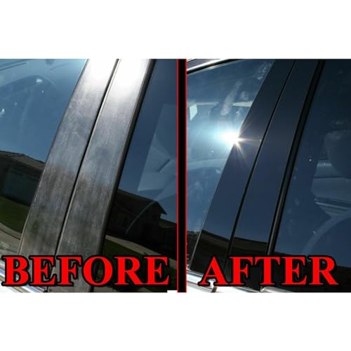 Pegatinas de coche para pilares de puerta Benz W177, acabado fibra de carbono negro 7