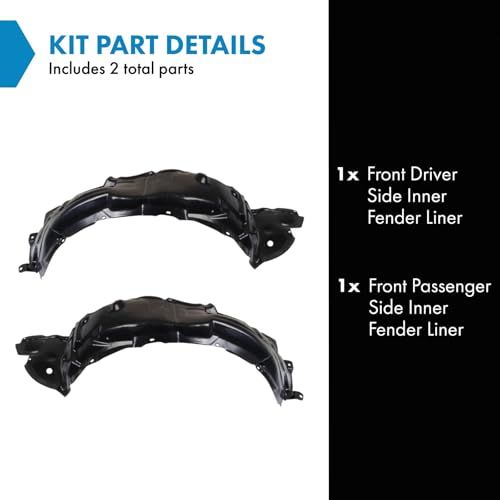 Image of TRQ Front Inner Fender Liner Set Compatible with 2009-2010 Lexus IS250 LX1248118 LX1249115