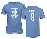 National Soccer 2021 Uruguay #9 Luis Suarez South American Cup Unisex T-Shirt (Carolina Blue, Medium)