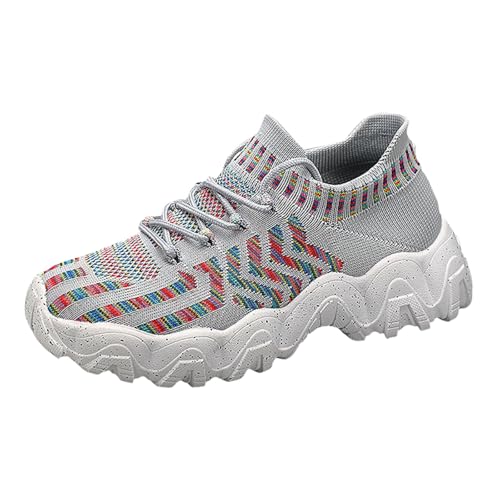 Zapatillas de deporte para mujer, zapatillas de deporte, talla 36 y 46, costuras de malla iguales, suela gruesa, aumento de suela gruesa, para papá, fitness, jogging para hombres y mujeres, zapatillas