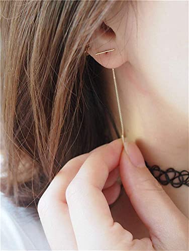Pendientes de rosca de borla 925 largos con diamantes de imitación elegantes para mujer 5