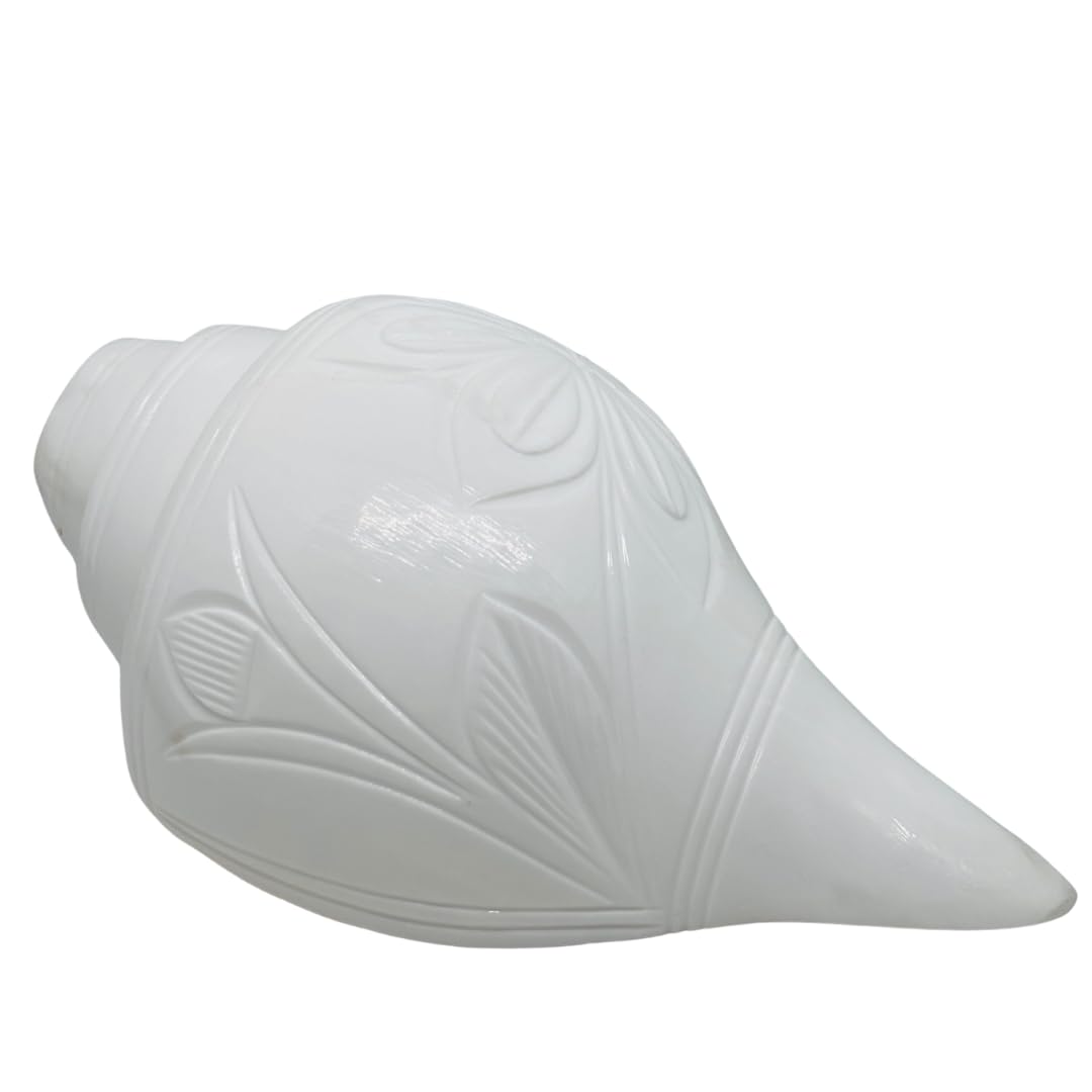 Sankha for Puja - Original Loud Blowing Shankh 6 Inch, 400g Conch Shell for Pooja, Yoga & Meditation - White Glossy Finish, Natural, Artisan Crafted for Spiritual Harmony-image-31
