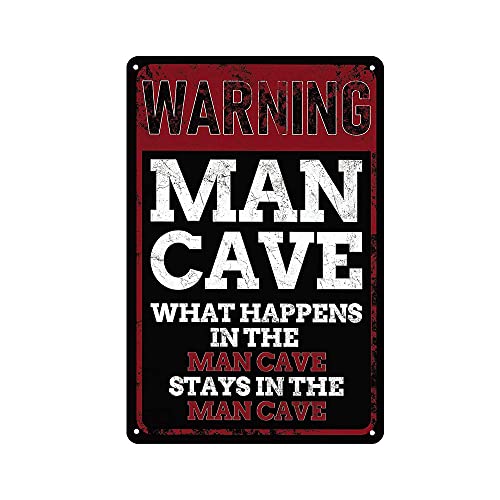 JOYINGLE Man Garage Decor Metal Tin Sign Warning Man Cave 8