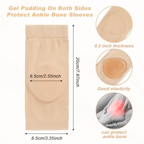 Quilax 2 Pairs Ice Skating Socks, Figure Skating Socks, Tendon Heel Ankle Protector Padded Guards, Ice Skates Sock Accessories for Front Foot Shin Achilles Ski Splints