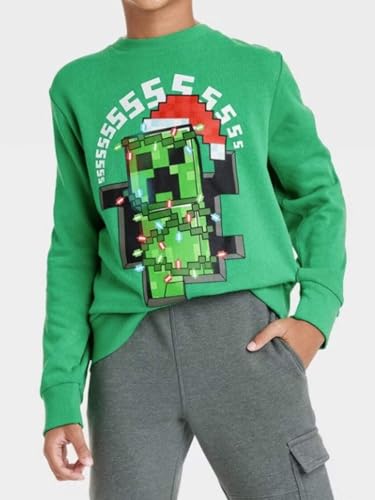 Minecraft Boys' Holiday Creeper Sweatshirt2
