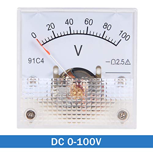 Image of uxcell DC 0-100V Analog Panel Voltage Gauge Volt Meter 91C4 2.5% Error