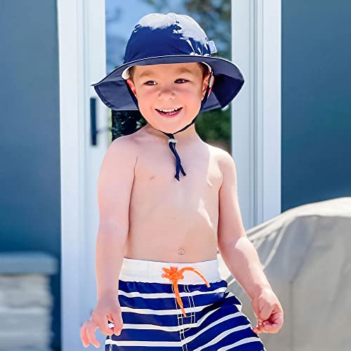 Jan & Jul Toddler Boys Upf 50+ Summer Sun-Hat, 100% Cotton (L: 2-5 Years, Atlantic Blue) #TOP3