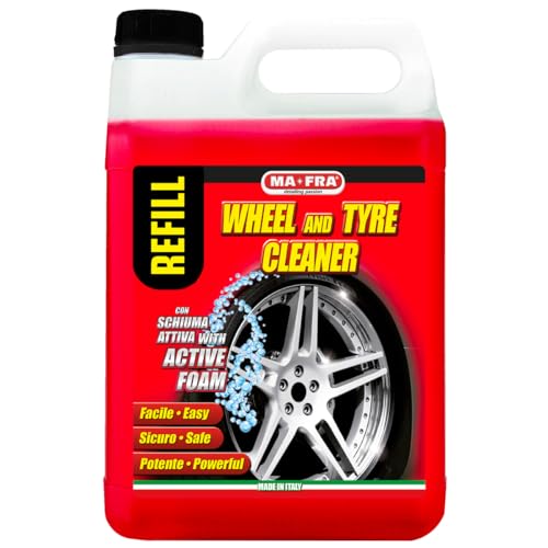 Mafra, Limpiador de Ruedas y Neumáticos, Limpia y Desengrasa los Neumáticos del Coche, Ideal para Renovar Ruedas y Neumáticos, Utilizable con o sin Espuma, Formato 4500ml