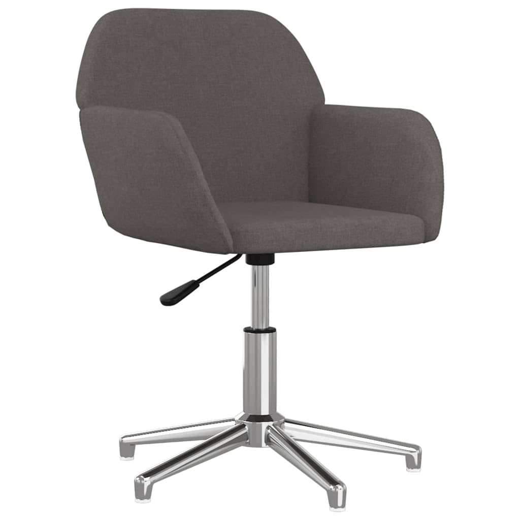 Krzesła do jadalni, 2 szt., obrotowe, ciemnoszare, tapicerowane krzesło z ergonomicznym oparciem i tapicerowanym siedziskiem, krzesło z podłokietnikami do jadalni, kuchni, salonu, biura