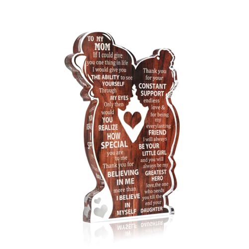 Joyline Mom Gifts from Daughter, To My Mom Acrylic Plaque Desk Sign, Heartfelt Mothers Day Gifts for...
