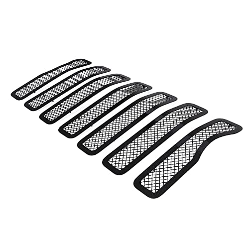 APS Premium Stainless Steel Black Mesh Grille Compatible with Jeep