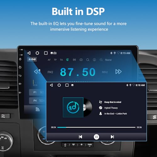 Image of AWESAFE Car Radio Stereo Android 13 for Chevy Silverado 2007-2013 Tahoe Equinox GMC Sierra Yukon with Wireless CarPlay Android Auto Backup Camera