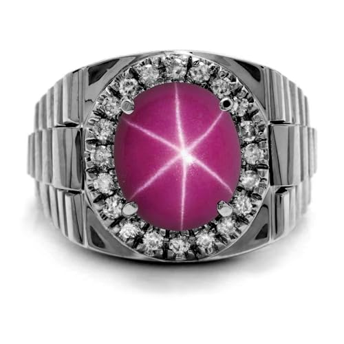 3ct Mens Gemstone Ring 10K 14K 18K Real Gold Oval Cut Gemstone Ring for Men Engagement Anniversary Promise Rings for Husband Dad Boyfriend Father’s Day Valentine's Day Gift3