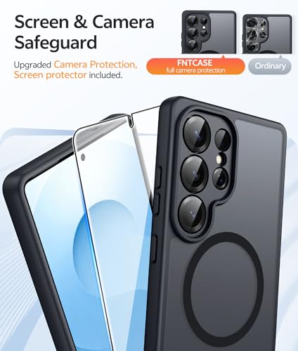 Image of FNTCASE for Samsung Galaxy S25 Ultra Case: [Fit for Magsafe] [Full Camera Protection] Translucent Matte Cases with [Screen Protector] Military Grade Shockproof Protective Phone Cover