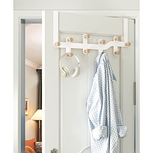 Gancho resistente para colgar sobre la puerta, perchero de 6/8/10 ganchos para ropa y toallas, organizador de pared sin necesidad de taladrar para baño, dormitorio y entrada, apto para puertas están