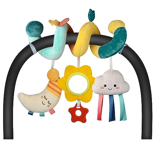 Image of Car Seat Toys Infant Toys 0-6 Months Newborn Toys, Stroller Toys Baby Toys 0-3 Months, Baby Toys 0-6 Months for Crib Mobile Bassinet with Rattles Jingle Mirror Teether for 0 3 6 9 12 Boys Girls Babies