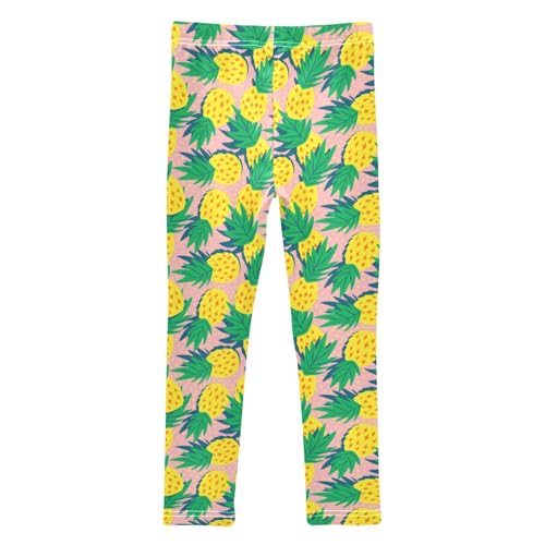 Girls Leggings Soft Toddler Ankle Length Bottoms Pineapple Kids Dance Yoga Pants 4-10 Years2