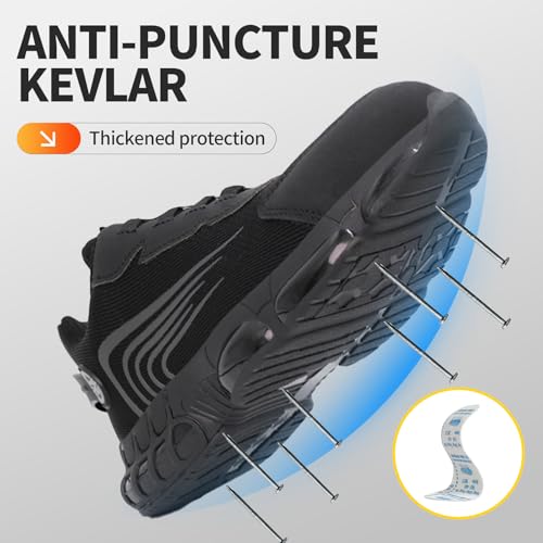 Image of Steel Toe Shoes for Men,Lightweight Non Slip Work Shoes for Men,Indestructible Steel Toe Boots,Industry Construction Safety Work Boots.