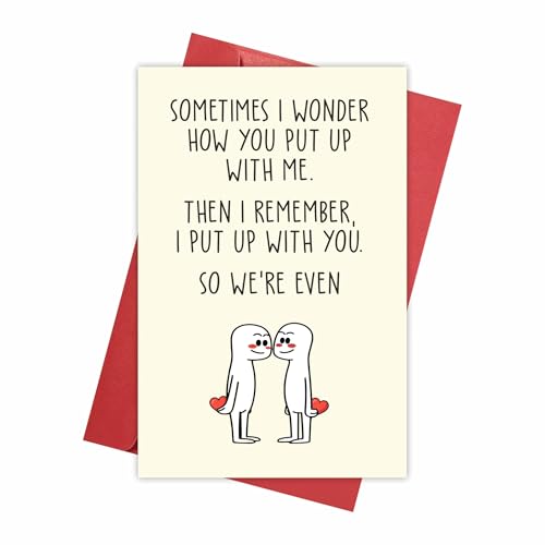Carte d'anniversaire amusante 13x20 cm pour couple et saint-valentin