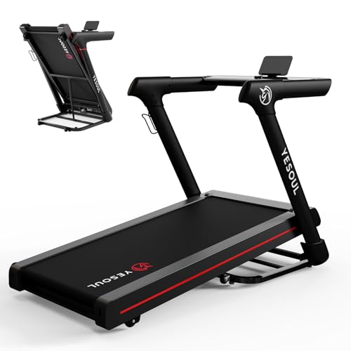 Image of YESOUL Treadmill for Home with 0% /10% Auto Incline, Folding Treadmill with Large 47 inchx18 inch Running Belt, 300 lbs Capacity, LED Display & Smart APP