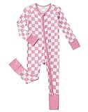 SUZEL Baby Viscose from Bamboo Pajamas - Infant Boys Girls Footless Zippy Pjs Sleep 'N Play Clothes - One Piece Romper (Pink, 12-18M)