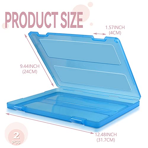 Leonbach 2 Pack A4 Plastic Paper Organizer, Magazine Case Paper Holder Case Photo Containers A4 Document Case File Box Printer Paper Storage Container (Blue) #TOP1
