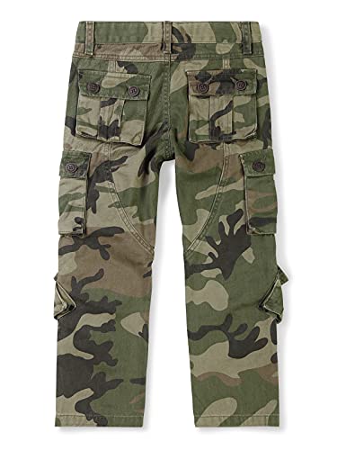 Boys' Camo Military Cargo Pants, 8 Pockets Casual Outdoor Scout Hiking Trousers2
