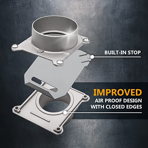 Image of POWERTEC 70326 Blast Gate 4 Inch, w /Anti Clog and Air Leak Seal for Dust Collection