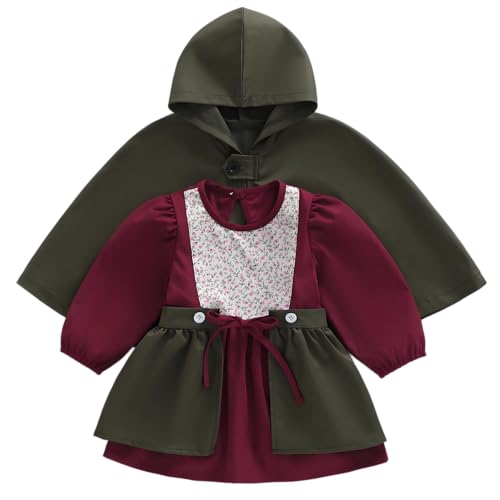 Disfraz infantil niña bebé Halloween vestido medieval rojo