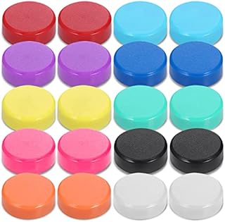 Dacitiery 20 Pack Whiteboard Magnets, Colorful Fridge Magnets, Strong Refrigerator Magnets, 20mm Round Plastic Covered Magnetic Buttons for Calendars, Whiteboards, Notice Board, Classroom, Home