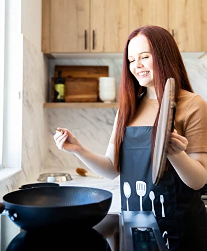 Gekko And Co. Carbon Steel Wok Pan With Lid Bundled With Hot Pads – 14-Piece Woks & Stir-Fry Pans Set –Non-Stick Chinese Wok Pan – Woks For Electric Stove, Gas, Halogen, Induction – 12.6 Inches #TOP2