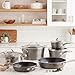 Granitestone Pots and Pans Set with Hammered Design, 10 Piece Complete Nonstick Kitchen Cookware Set, Dishwasher Safe Pots & Pan Set with Induction Cookware & Stay Cool Handles,100% PFOA Free-Platinum