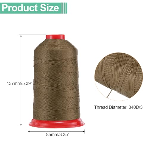 Hilo de nylon uxcelle 700 yardas color marrón oscuro miniatura 2