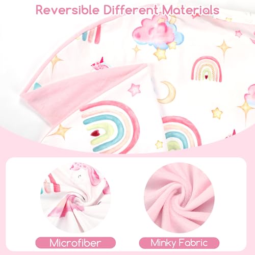 Image of Newborn Lounger Cover for Boys Girls, Soft Comfortable Baby Lounger Cover 1 Pack Reversible Removable Fleece Slipover for Infant Lounger Pillow, Unicorn (Cover Only)