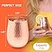 Copper wine glasses set of 4 – 17oz gleaming 100% solid hammered copper stemless wine cups – Valent for men and women – great copper tumblers for red or white wine and Moscow mules.
