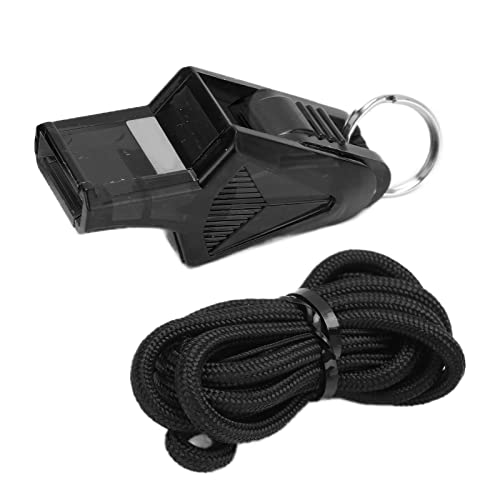 Silbato de árbitro resistente y portátil de plástico negro miniatura 6