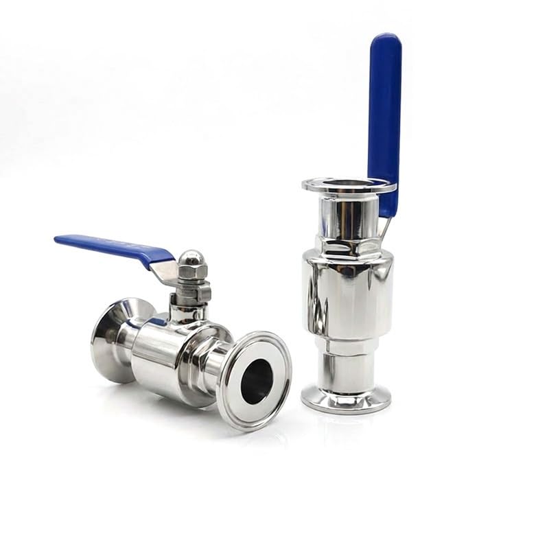 Válvula de bola sanitaria de triple abrazadera 304SS de 1/2" a 2" de puerto completo for alimentos y bebidas(45mm - Ferrule64)