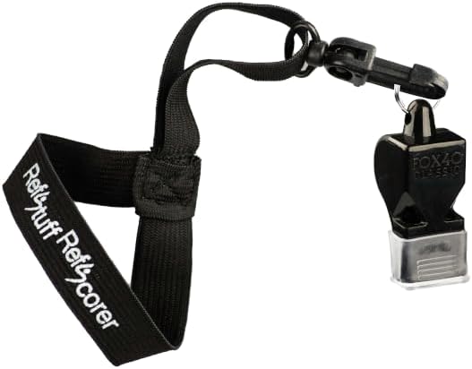 Referee Whistle Fox 40 Classic CMG Cushioned Mouth Grip on a Elasticated Wrist Lanyard